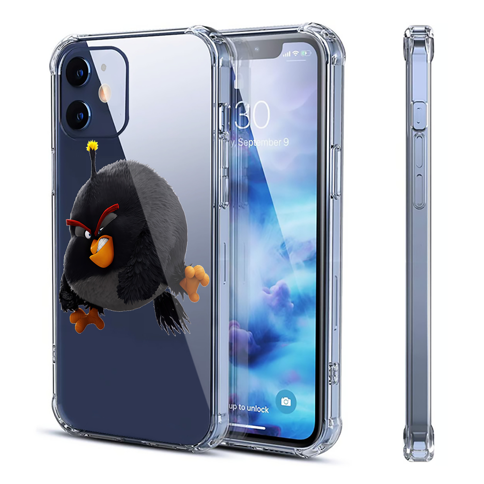 （画像用） Angry Birds アングリーバード 【iPhone 12シリーズ対応】透明スマホケース（クリアソフトケース）